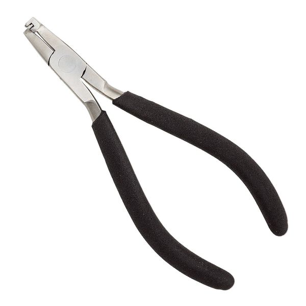 Pliers, Beadalon®, banding, steel and rubber, black, 5-1/4 inches with 1.85mm wide groove, single band. Sold individually. image number 0