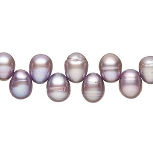 Freshwater pearl 1pkg1, rice C grade, 15 inch lilac 8x6mm-11x8mm cultured