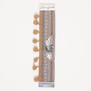 Bracelet, cuff 1pkg1 faux suede / antique silver-finished brass and steel, multicolored, 35mm width with thunderbird, 6-1/2 inches with magnetic clasp.