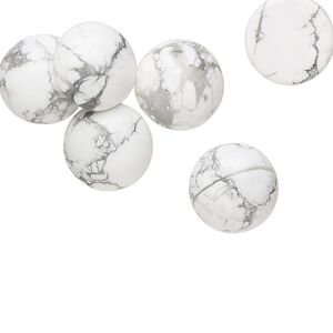 Howlite 1pkg6, calibrated round cab natural 12mm
