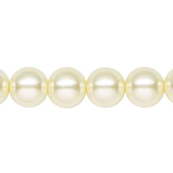 Pearl 2pk ivory, Celestial Crystal® 10mm round 15.5-16 inch image number 0