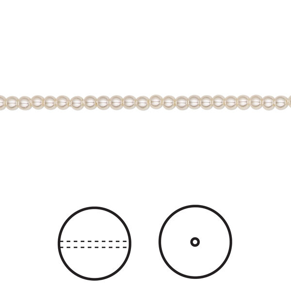 Pearl 100pk cream, Crystal Passions® 2mm round 5810 image number 0
