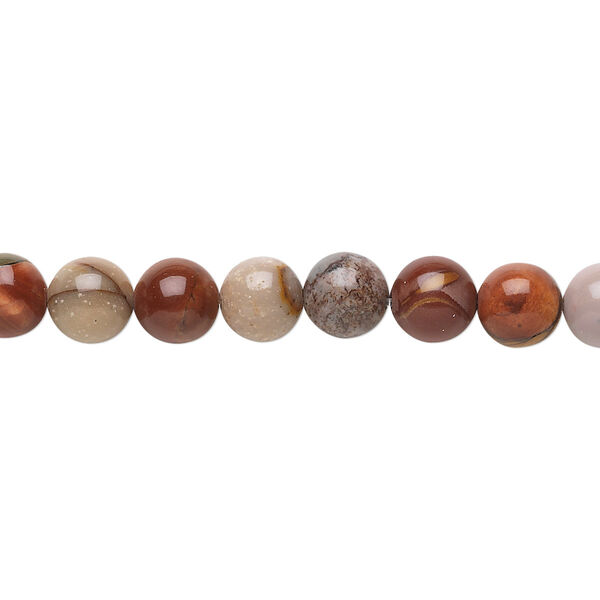 Bead, red creek jasper (stabilized), 6mm round, B grade, Mohs hardness 6-1/2 to 7. Sold per 15-1/2" to 16" strand. image number 0