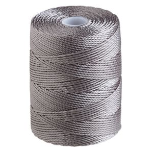 Thread, C-Lon®, nylon, gunmetal, 0.5mm diameter. Sold per 92-yard spool.