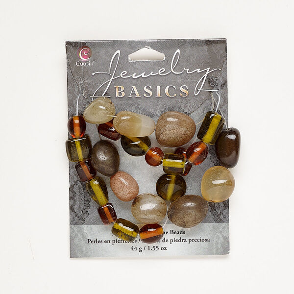 Agate 1pkg1, mixed shape bead 44g mix 6mm-23x21mm image number 0