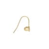 Ear wire 1pkg100, earstud converter, gold-plated brass / silicone, 14mm fishhook with 5mm barrel, fits up to 22 gauge earstud, 50 pair image number 1