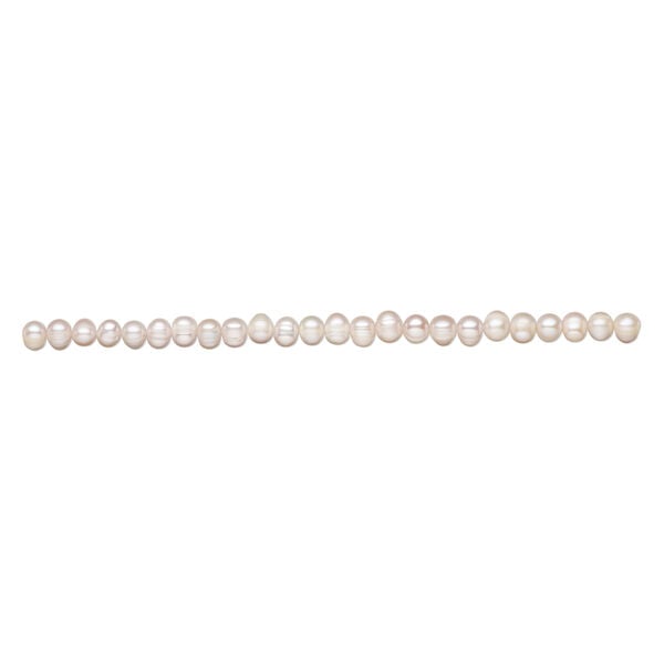 Freshwater pearl 1pkg1, semi-round, 14 inch peach satin 10-11mm cultured image number 1