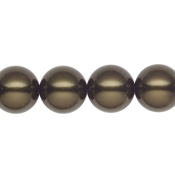 Pearl 30pk dark green, Preciosa Czech crystal 12mm round image number 0