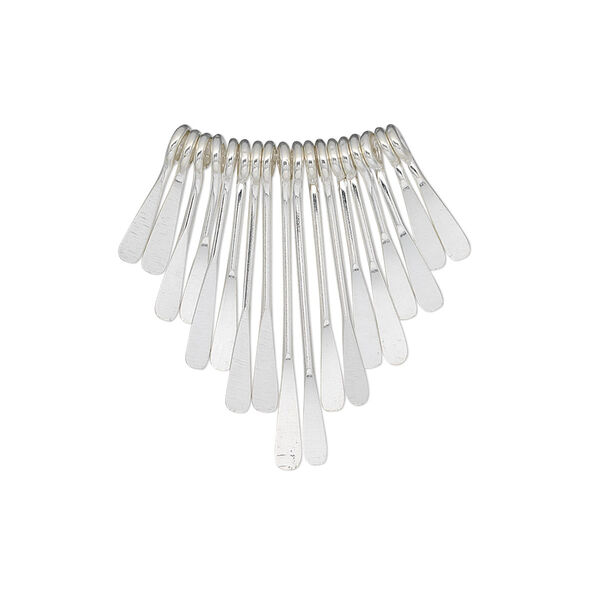 Drop, sterling silver, 2/5 to 1-inch graduated paddle pin. Sold per 18-piece set. image number 0