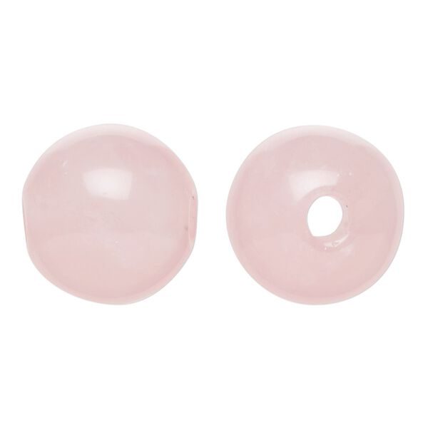 Rose quartz 1pkg1, semi-round bead 18x17mm image number 0