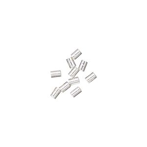 Crimp, sterling silver, 3x2mm twisted, 0.8mm inside diameter. Sold per pkg of 10.