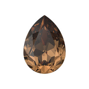 Fancy stone 1pkg1 light smoked topaz foil back, Crystal Passions® Regenerated 18x13mm pear 4320