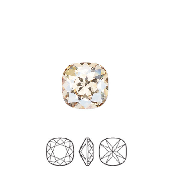 Fancy stone 1pk crystal honey foil back, Preciosa MAXIMA Czech crystal rhinestone 12mm cushion square image number 0