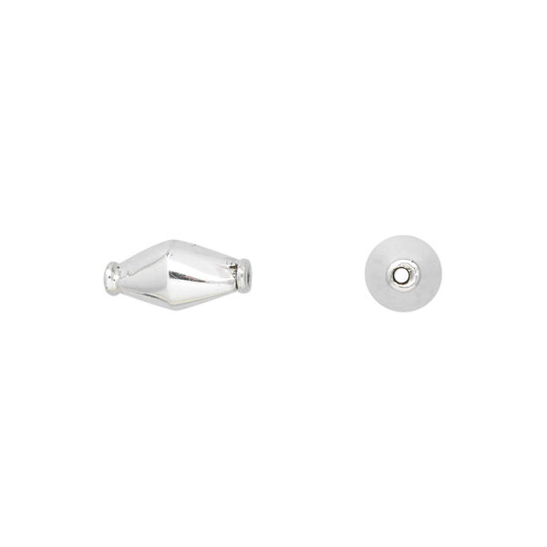 Bead, Rajasthani sterling silver, 12x6mm double cone. Sold per pkg of 6. image number 0