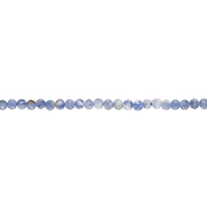 Sodalite 1pkg1, hand-cut faceted round bead natural 12 inch 2mm