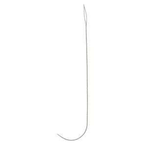 Needle, stainless steel, 0.47mm with 0.75mm eye width, 4-inch twisted "J" shape. Sold per pkg of 5.