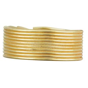 French wire, gold-plated copper, medium, 1mm. Sold per 27- to 30-inch strand.