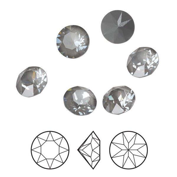 Chaton 144pk crystal dark grey ignite LacquerPRO, Swarovski® 8.16-8.41mm round SS39 1088 image number 0