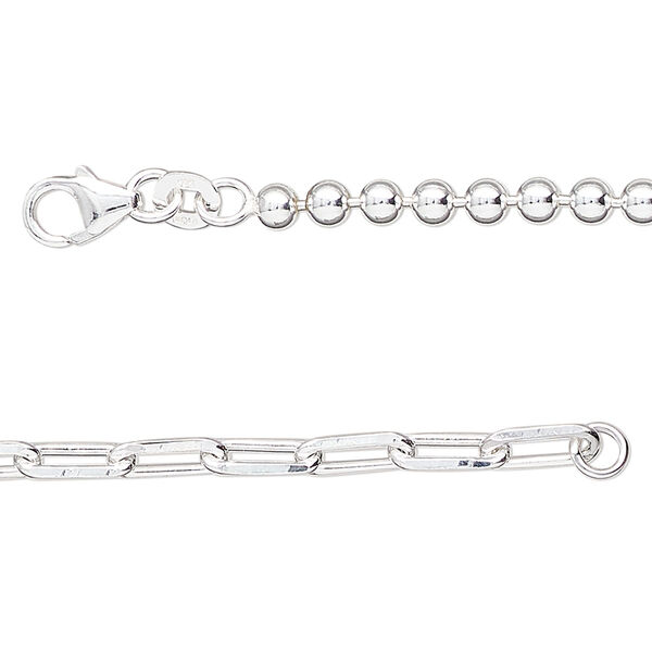 Sterling silver 1pkg1, cut cable / ball chain 18 inch 3.3mm / 3mm image number 0