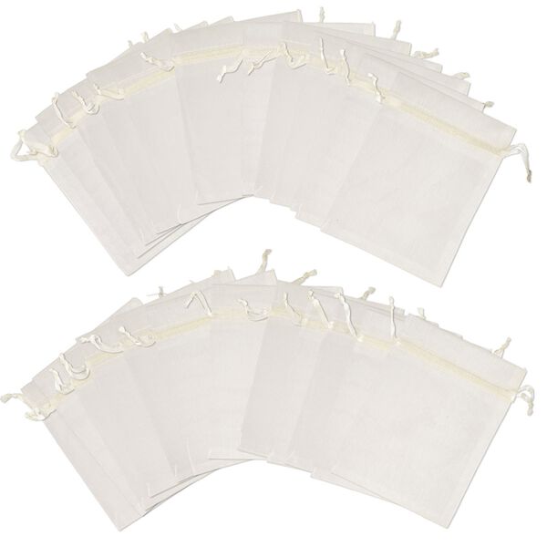 Pouch, chiffon, ivory, 3-1/2x3 inches. Sold per pkg of 24. image number 0