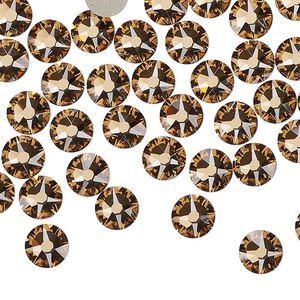 Flat back 144pk light Colorado topaz foil back, Crystal Passions® 6.32-6.5mm rose round SS30 2088
