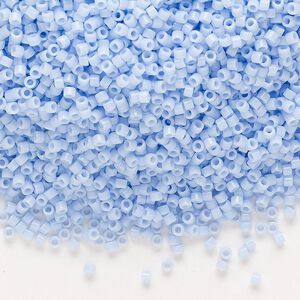 Seed bead, Delica®, glass, pkg/7.5g, #11 round, opaque blue agate (DB-1137).