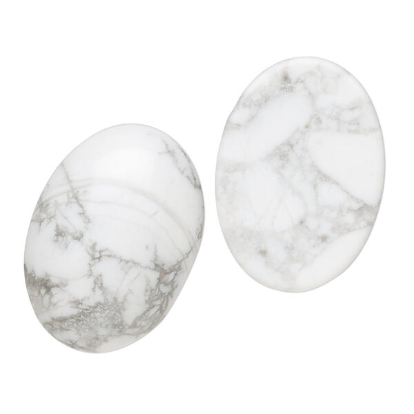 Howlite 1pkg2, calibrated oval cab natural B grade, 25x18mm image number 0