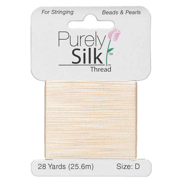 Thread, Purely Silk™, pink, size D. Sold per 28-yard card. image number 0