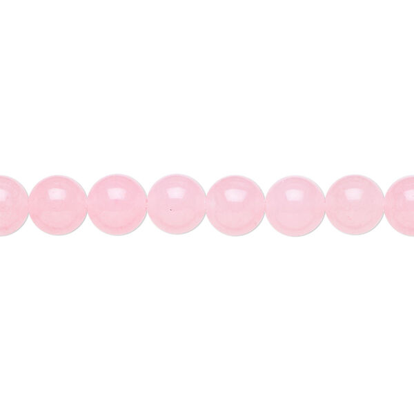 Bead, Malaysia "jade" (quartz) (dyed), pink, 6mm round, B grade, Mohs hardness 7. Sold per 15-1/2" to 16" strand. image number 0