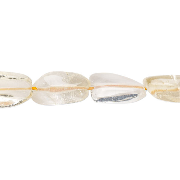 Bead, citrine (heated), light, mini to small tumbled nugget, Mohs hardness 7. Sold per 14-inch strand. image number 0