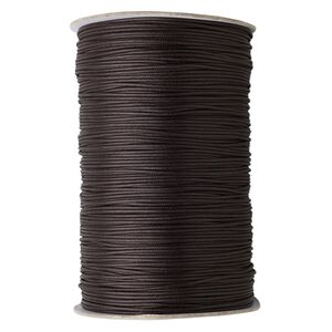 Cord, waxed cotton, brown, 2mm round. Sold per 25-yard pkg.