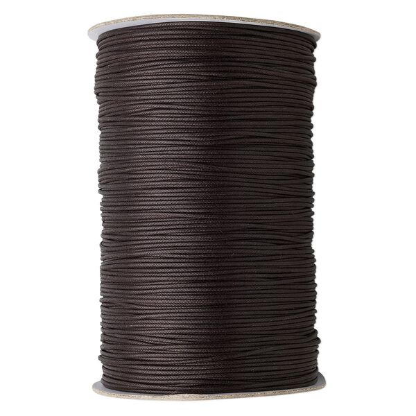 Cord, waxed cotton, brown, 2mm round. Sold per 25-yard pkg. image number 0