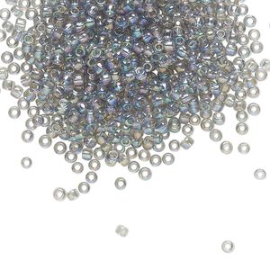 Seed bead, TOHO BEADS®, glass, pkg/250g, #11 round, translucent rainbow black diamond (TR-11-176).