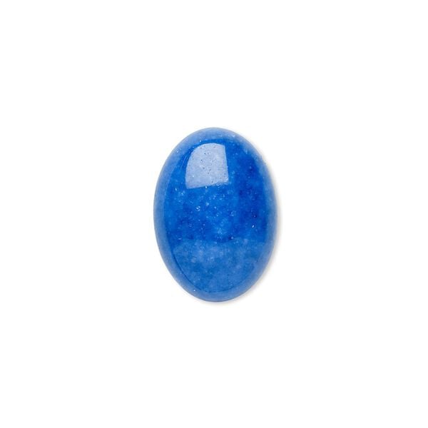 Cabochon, mountain "jade" (dolomite marble) (dyed), lapis blue, 18x13mm calibrated oval, B grade, Mohs hardness 3. Sold per pkg of 12. image number 0