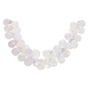 Lavender quartz 1pkg1, hand-cut top-drilled faceted briolette bead natural 4 inch 8x6mm-11x7mm