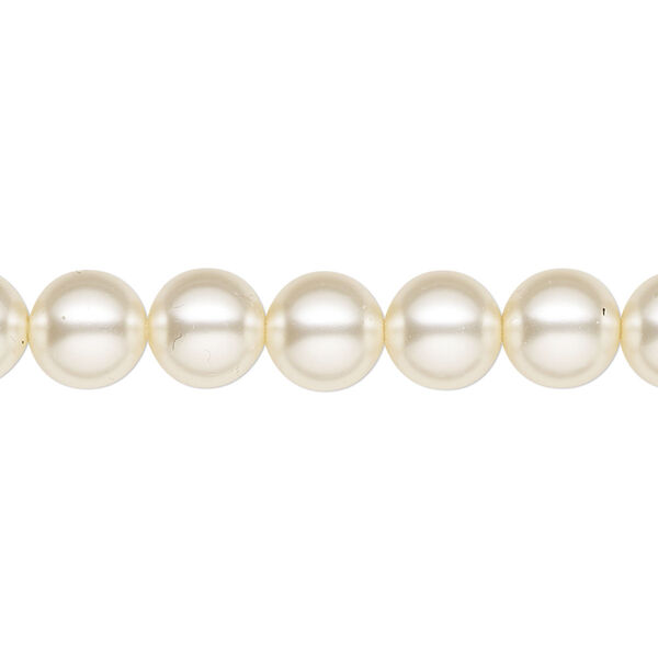 Pearl 100pk light creamrose, Preciosa Czech crystal 8mm round image number 0
