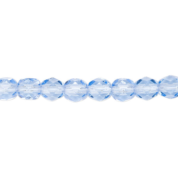Bead, Czech fire-polished glass, transparent sapphire blue, 6mm faceted round. Sold per pkg of 1,200 (1 mass). image number 0