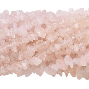 Rose quartz 1pkg10, chip bead 34 inch medium