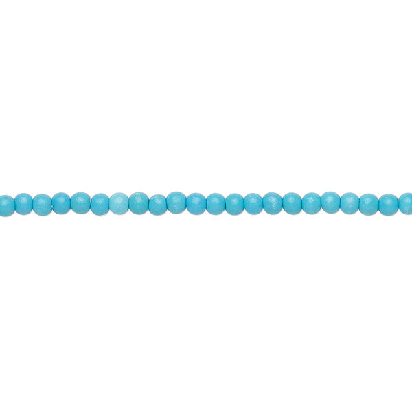 Bead, "turquoise" (resin) (imitation), blue, 2mm round. Sold per 16-inch strand. image number 0