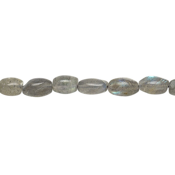 Bead, labradorite (natural), 7x4mm-10x6mm hand-cut oval, C- grade, Mohs hardness 6 to 6-1/2. Sold per 13-inch strand. image number 0