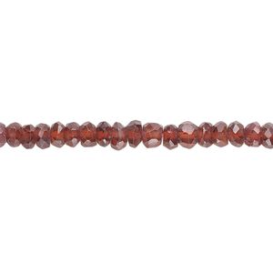 Garnet 1pkg1, hand-cut faceted rondelle bead 15.5-16 inch 4x3mm