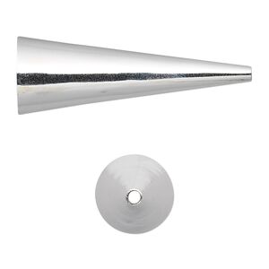 Cone, sterling silver, 38x13mm, 11mm inside diameter. Sold per pkg of 2.