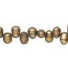 Freshwater pearl 1pkg1, top-drilled rice, 15 inch golden brown 7x5mm-10x7mm cultured image number 0