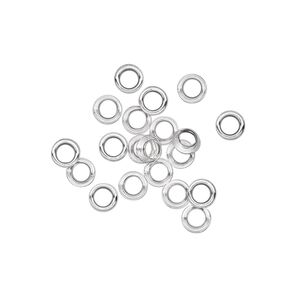 Grommet, glue-in, sterling silver, 3x1.5mm round, 2.5mm inside diameter. Sold per pkg of 20.