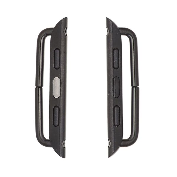 Watch component, black-finished brass, 35x7.5mm with 25mm bar. Sold per pkg of 2. image number 0