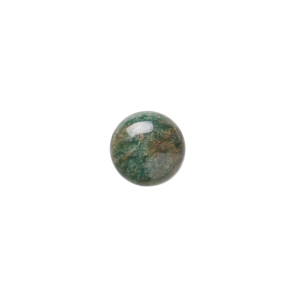 Cabochon, African "jade" (quartz) (natural), 12mm calibrated round, B grade, Mohs hardness 7. Sold per pkg of 2. image number 0
