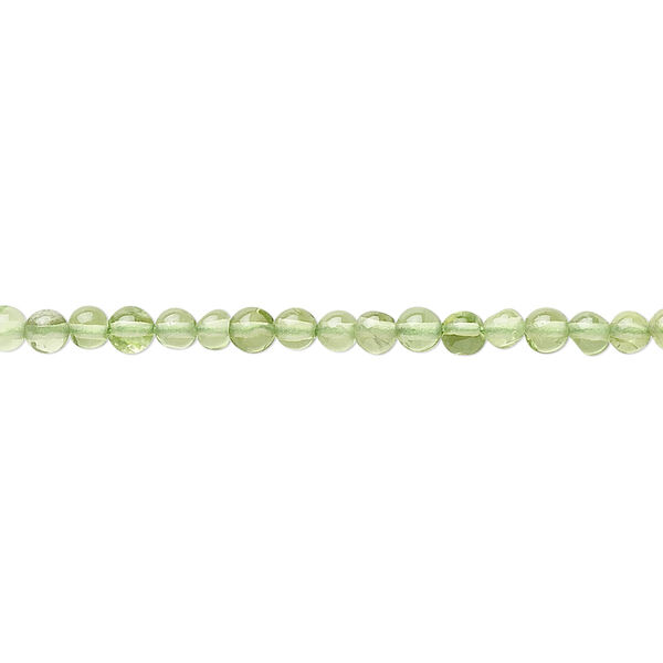 Bead, peridot (natural), 3mm round, B grade, Mohs hardness 6-1/2 to 7. Sold per 15-1/2" to 16" strand. image number 0