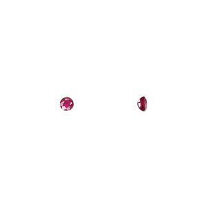 Ruby 1pkg1, hand-cut faceted round gem 3mm
