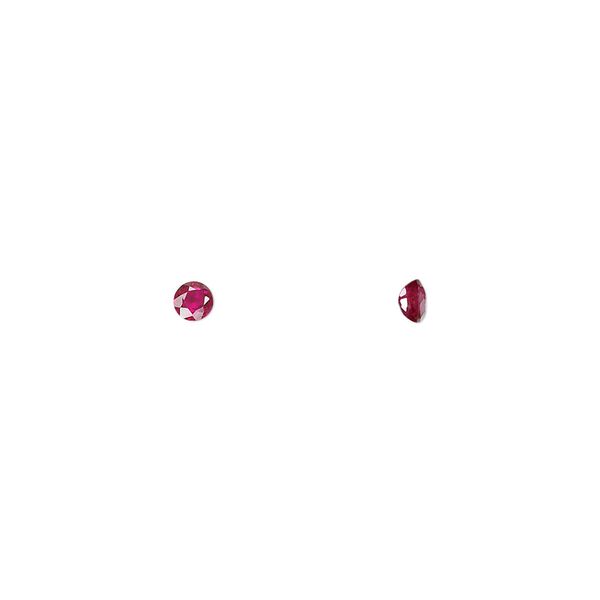 Ruby 1pkg1, hand-cut faceted round gem 3mm image number 0