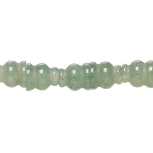 Green aventurine 1pkg1, fancy cone bead natural, 15 inch 9x8mm
